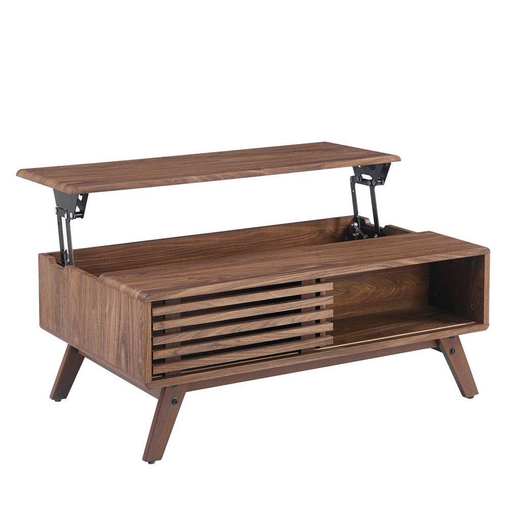 Dolly Mid-Century Lift Top Coffee Table, Hidden Storage, Walnut MDF 39 Inch - BM355141
