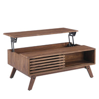 Dolly Mid-Century Lift Top Coffee Table, Hidden Storage, Walnut MDF 39 Inch - BM355141