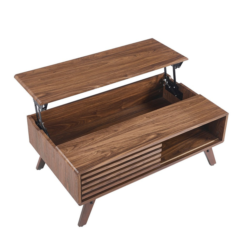 Dolly Mid-Century Lift Top Coffee Table, Hidden Storage, Walnut MDF 39 Inch - BM355141