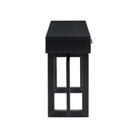 Gracie Console Table with 3 Drawers and Iron Handle Design, Black Wood 57 Inch - BM355144