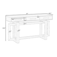 Gracie Console Table with 3 Drawers and Iron Handle Design, Black Wood 57 Inch - BM355144