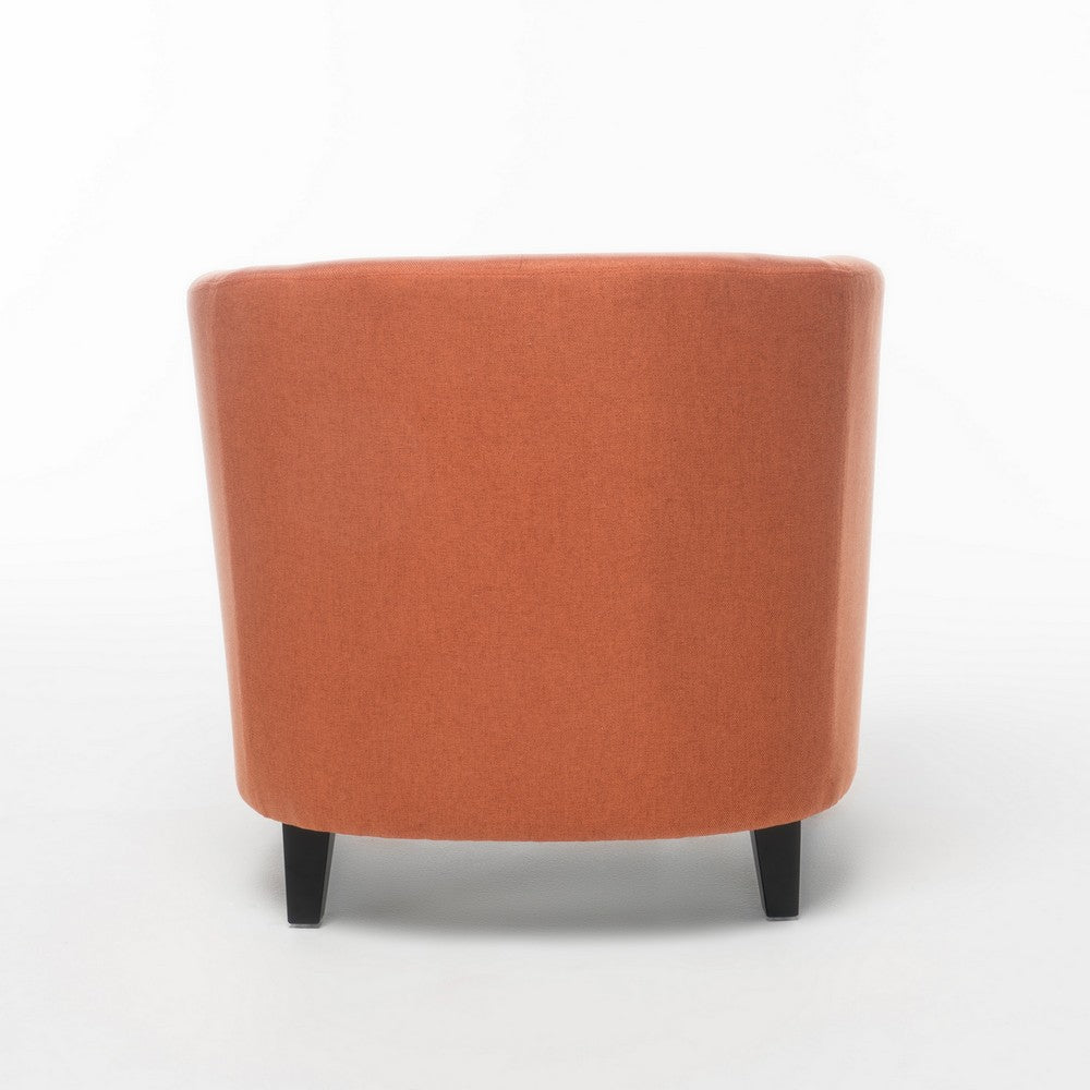 Saira Club Chair with Curved Back and Plush Cushion, Orange Fabric - BM355145
