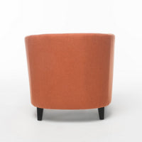 Saira Club Chair with Curved Back and Plush Cushion, Orange Fabric - BM355145