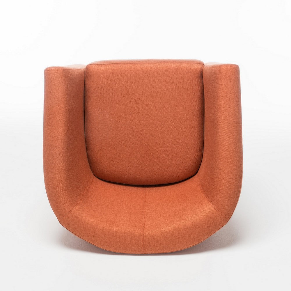 Saira Club Chair with Curved Back and Plush Cushion, Orange Fabric - BM355145
