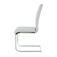 Waldy Dining Chairs, Chrome Metal Base, Set of 2, Gray Faux Leather - BM355147
