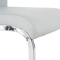 Waldy Dining Chairs, Chrome Metal Base, Set of 2, Gray Faux Leather - BM355147