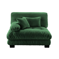 Erico Modular Sofa with Pillows and LSF Arm, Green Chenille 47 Inch - BM355148