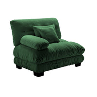 Erico Modular Sofa with Pillows and LSF Arm, Green Chenille 47 Inch - BM355148