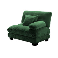 Erico Modular Sofa with Pillows and LSF Arm, Green Chenille 47 Inch - BM355148