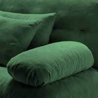 Erico Modular Sofa with Pillows and LSF Arm, Green Chenille 47 Inch - BM355148