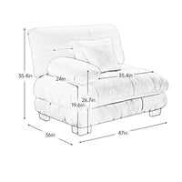Erico Modular Sofa with Pillows and LSF Arm, Green Chenille 47 Inch - BM355148