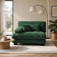 Erico Modular Sofa with Pillows and LSF Arm, Green Chenille 47 Inch - BM355148