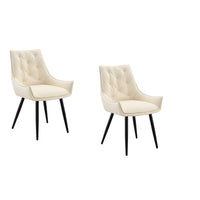 Ashley Dining Chairs with Armrests, Set of 2, Off-White Faux Leather - BM355152