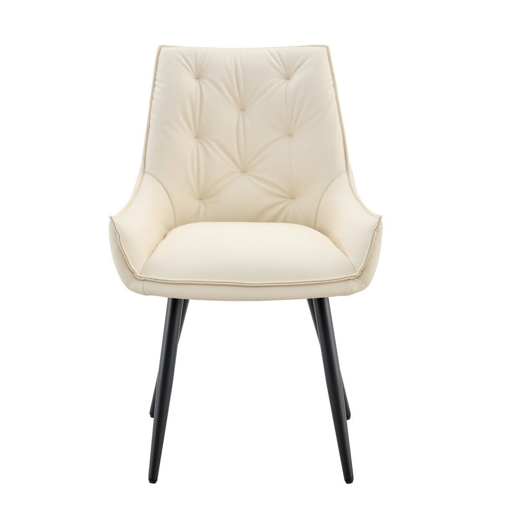 Ashley Dining Chairs with Armrests, Set of 2, Off-White Faux Leather - BM355152