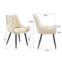 Ashley Dining Chairs with Armrests, Set of 2, Off-White Faux Leather - BM355152