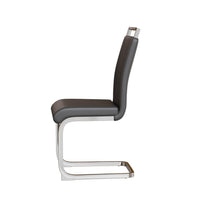 Yuna Dining Chairs with Chrome Metal Base, Set of 2, Gray PU Leather  - BM355153