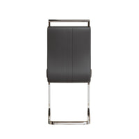 Yuna Dining Chairs with Chrome Metal Base, Set of 2, Gray PU Leather  - BM355153