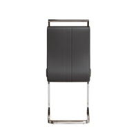 Yuna Dining Chairs with Chrome Metal Base, Set of 2, Gray PU Leather  - BM355153