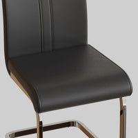 Yuna Dining Chairs with Chrome Metal Base, Set of 2, Gray PU Leather  - BM355153