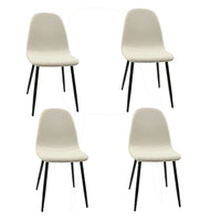 Evex Modern Dining Chairs Set of 4 with Black Metal Legs, Beige Linen - BM355158