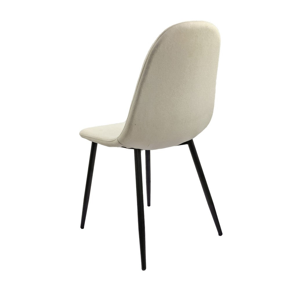 Evex Modern Dining Chairs Set of 4 with Black Metal Legs, Beige Linen - BM355158