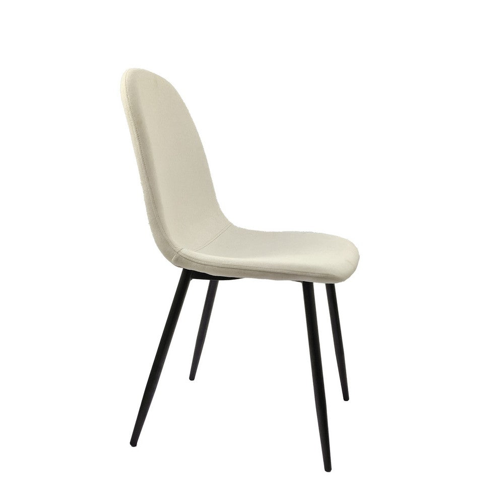 Evex Modern Dining Chairs Set of 4 with Black Metal Legs, Beige Linen - BM355158