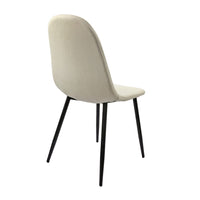 Evex Modern Dining Chairs Set of 4 with Black Metal Legs, Beige Linen - BM355158