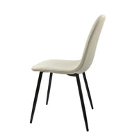 Evex Modern Dining Chairs Set of 4 with Black Metal Legs, Beige Linen - BM355158