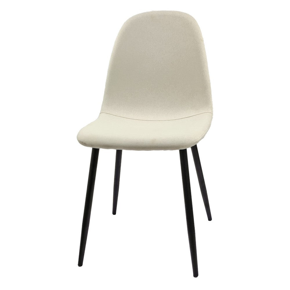 Evex Modern Dining Chairs Set of 4 with Black Metal Legs, Beige Linen - BM355158