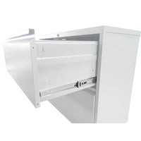 Joyce File Cabinet with 3 Drawers, Central Lock System, White Steel-BM355166