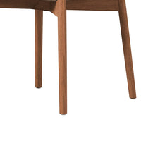 Mico Dining Chairs, Set of 2, Walnut Brown Wood, White Faux Leather - BM355169