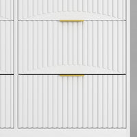 Gilly Wide Dresser, 9 Drawers, Wavy Front Panels, White Wood - BM355170