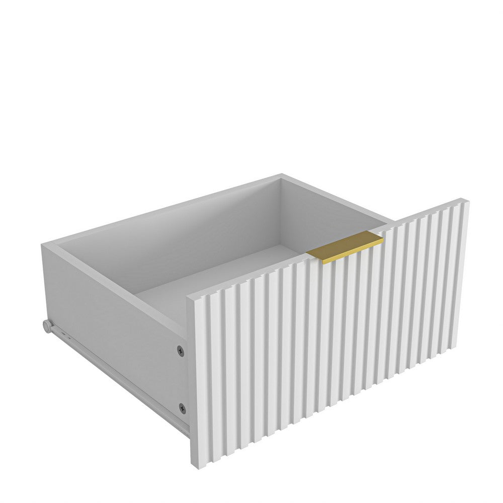 Gilly Wide Dresser, 9 Drawers, Wavy Front Panels, White Wood - BM355170