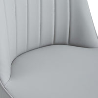 Manie Dining Chairs, Black Metal, Set of 4, Light Gray Faux Leather - BM355171