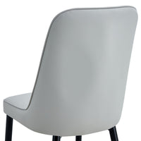 Manie Dining Chairs, Black Metal, Set of 4, Light Gray Faux Leather - BM355171