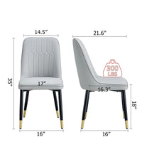 Manie Dining Chairs, Black Metal, Set of 4, Light Gray Faux Leather - BM355171