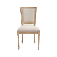 Ginny Dining Chairs, Set of 2, Solid Wood, Beige Cotton-Linen-BM355172