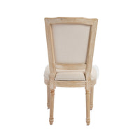 Ginny Dining Chairs, Set of 2, Solid Wood, Beige Cotton-Linen-BM355172