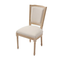 Ginny Dining Chairs, Set of 2, Solid Wood, Beige Cotton-Linen-BM355172