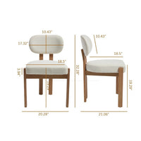 Zelda Dining Chairs, Set of 2, Brown Rubberwood Frame, Beige Fabric - BM355173