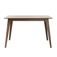 Tyler Modern Dining Table, Slayed Solid Wood Legs, Walnut Brown 47 Inch  - BM355178