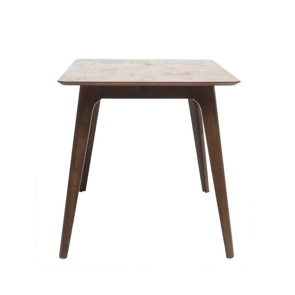 Tyler Modern Dining Table, Slayed Solid Wood Legs, Walnut Brown 47 Inch  - BM355178