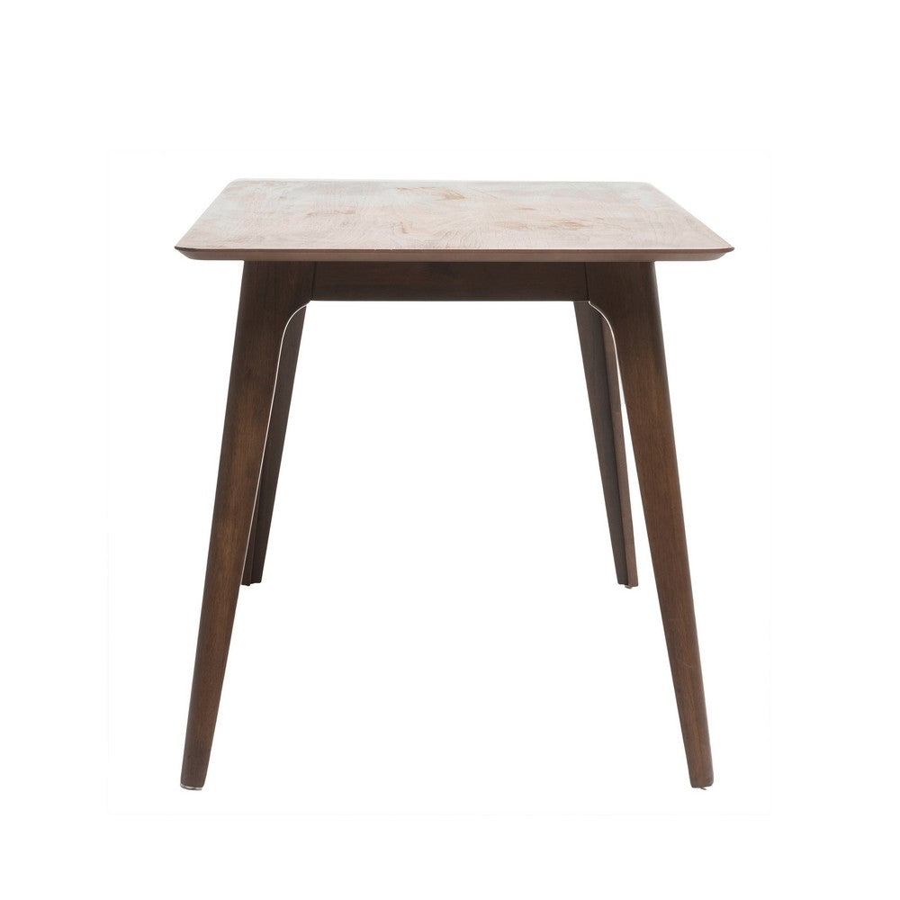 Tyler Modern Dining Table, Slayed Solid Wood Legs, Walnut Brown 47 Inch  - BM355178