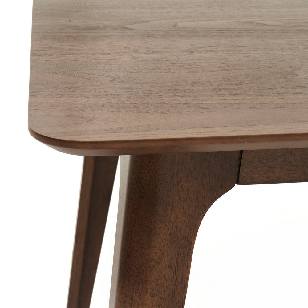 Tyler Modern Dining Table, Slayed Solid Wood Legs, Walnut Brown 47 Inch  - BM355178