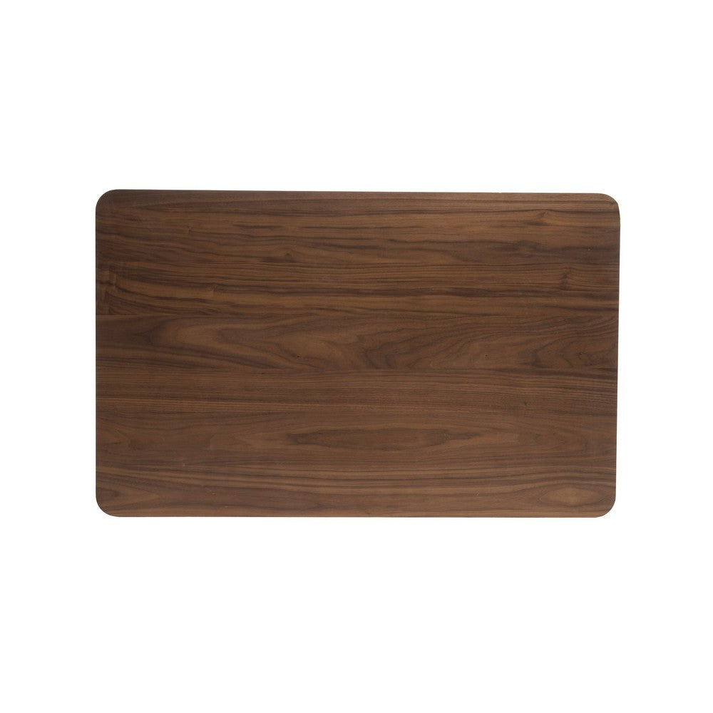 Tyler Modern Dining Table, Slayed Solid Wood Legs, Walnut Brown 47 Inch  - BM355178