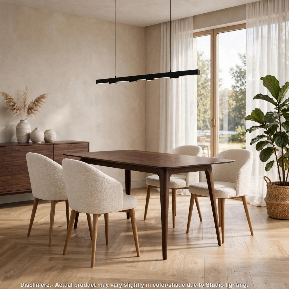Tyler Modern Dining Table, Slayed Solid Wood Legs, Walnut Brown 47 Inch  - BM355178
