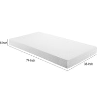 Kamya Twin Gel Memory Foam Mattress, Firm Tencel Cover, White Fabric 6 Inch-BM355184