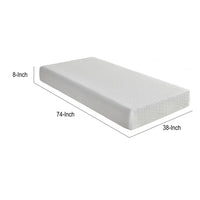 Kamya Twin Gel Memory Foam Mattress, Firm Tencel Cover, White Fabri 8 Inch-BM355185