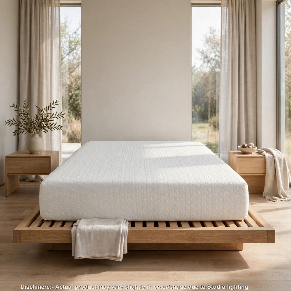 Kamya Twin Gel Memory Foam Mattress, Firm Tencel Cover, White Fabri 8 Inch-BM355185