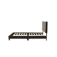 Bei Twin Bed, Adjustable Headboard, Faux Leather Upholstery Espresso Brown-BM355187